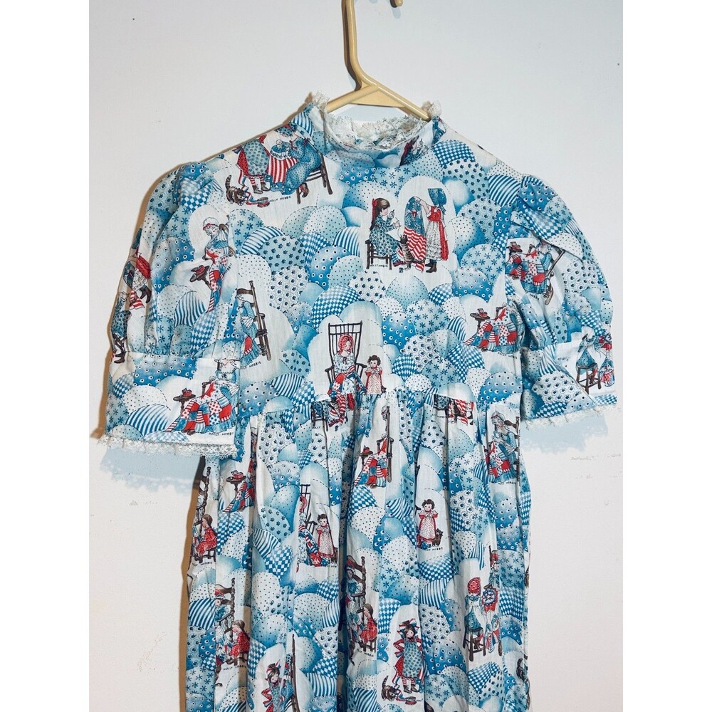 Vintage 1976 Bicentennial Prairie Dress Holly Hobby Fabric Handmade Size Medium - Picture 8 of 9